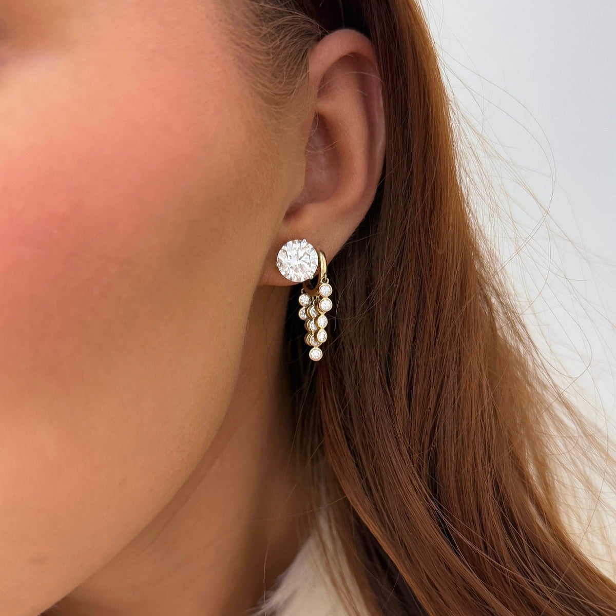 Romy Dangle Drop Hoops 1.36 ctw