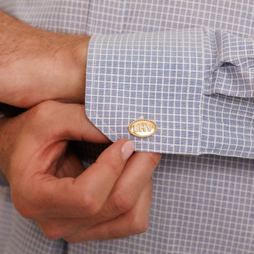 Rope Pave Diamond Oval Cuff Links