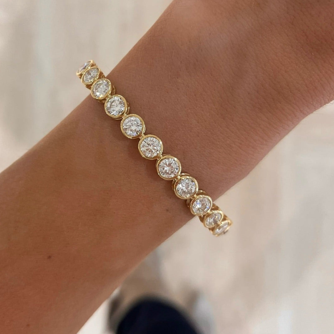 Round Diamond Bezel Bangle Bracelet 6.05 ctw