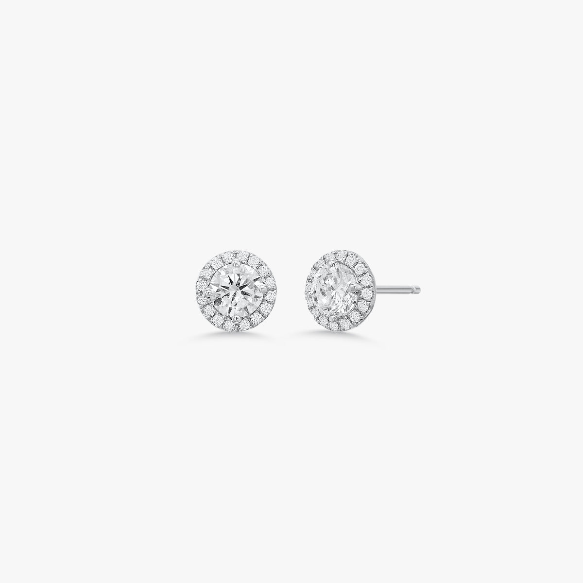 Round Diamond Halo Studs 1.20 ctw