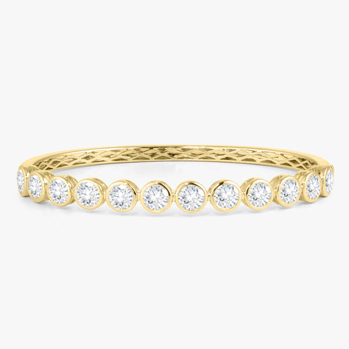 Round Diamond Bezel Bangle Bracelet 6.05 ctw