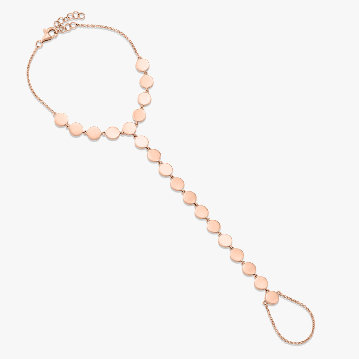 Round Gold Disk Hand Chain Bracelet
