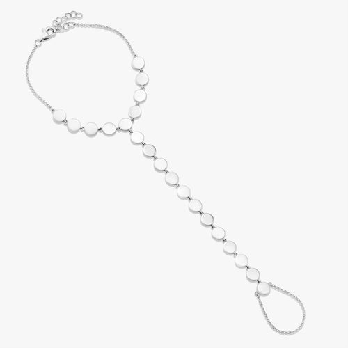 Round Gold Disk Hand Chain Bracelet
