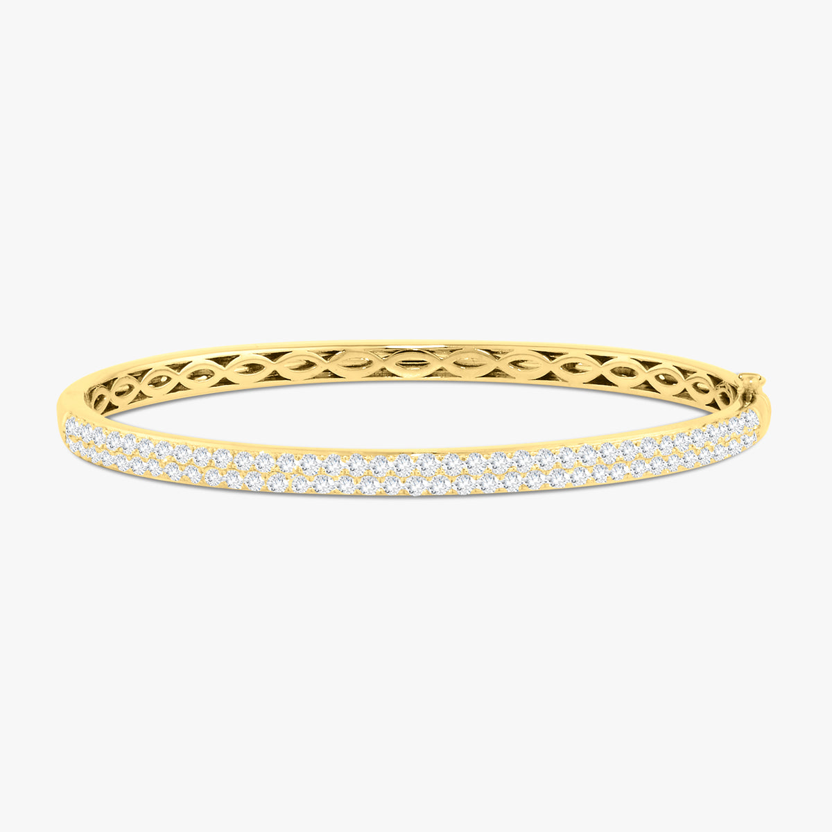 Rounded Two Row Diamond Bangle Bracelet 2.30 ctw