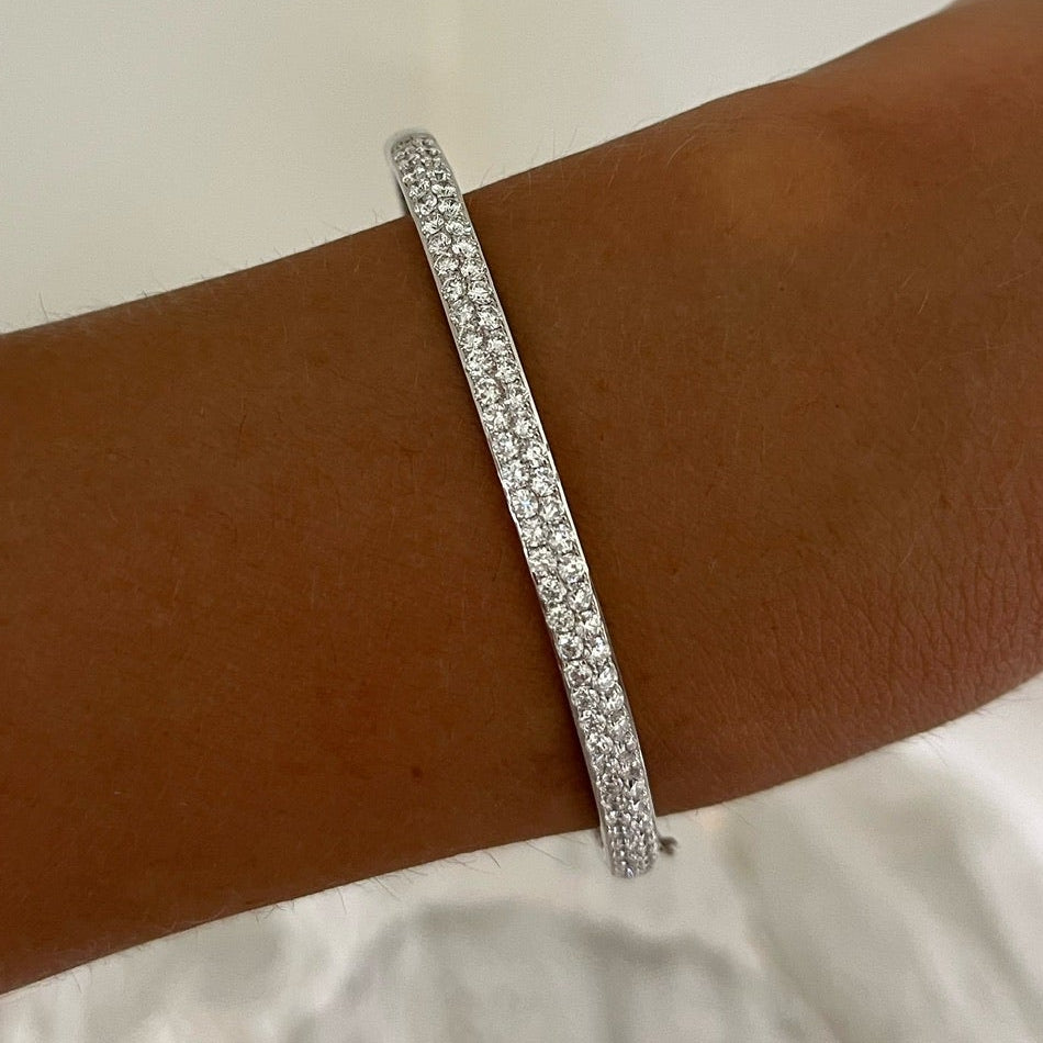 Rounded two row bangle