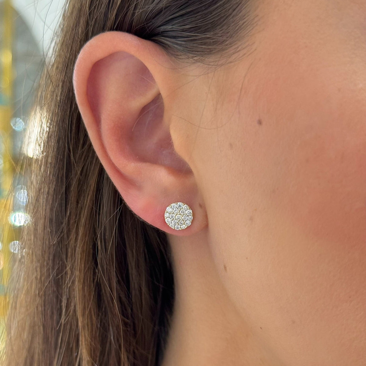 Ruthie Pave Diamond Round Studs