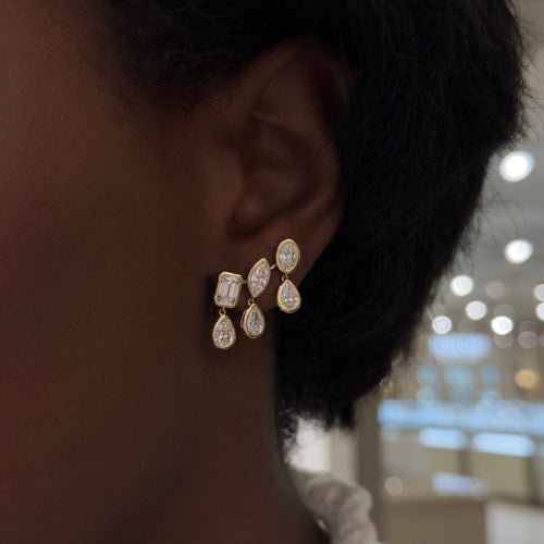 Bezel Set McKinsey Multi Mixed Shape Ear Climbers