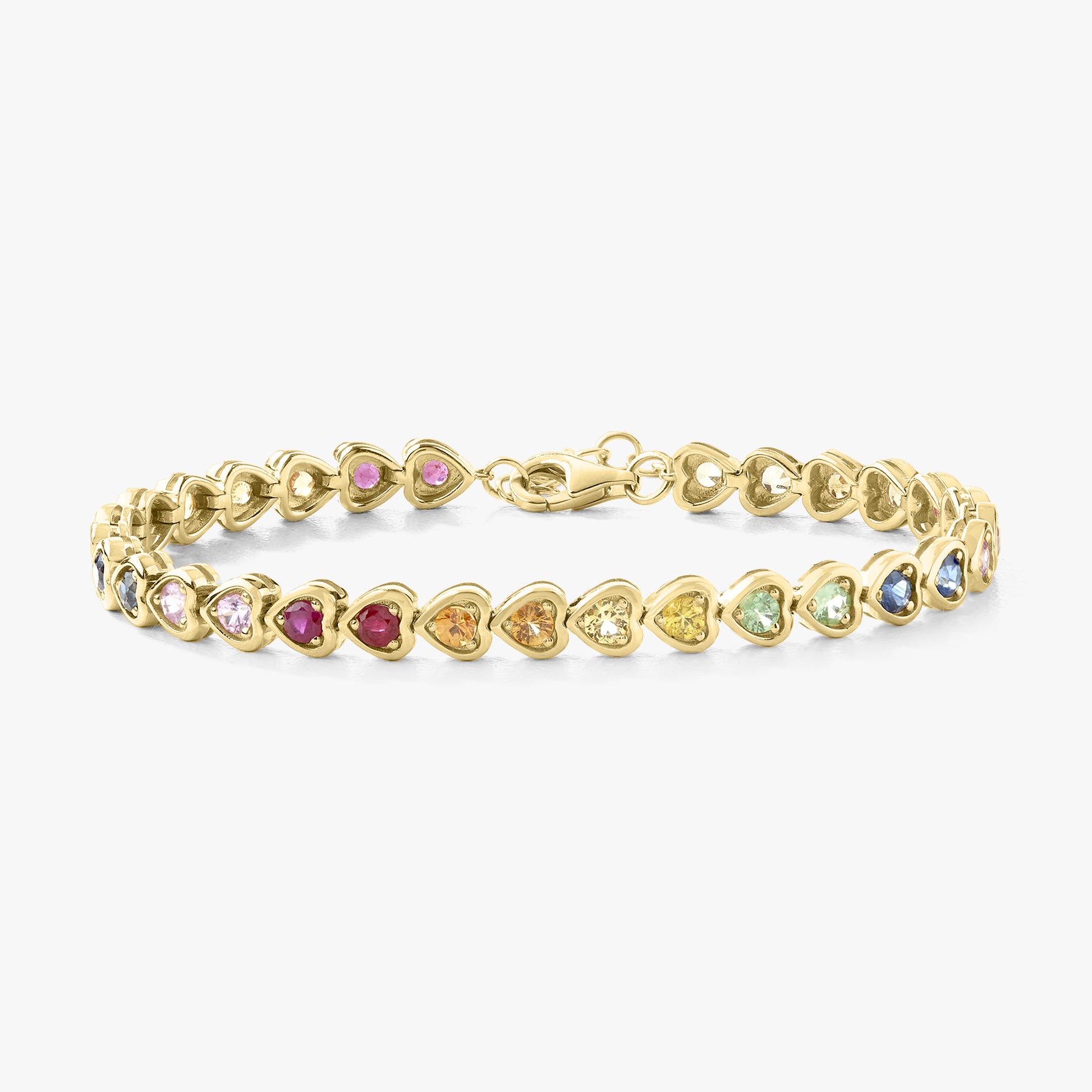 Ryleigh Rainbow Heart Adjustable Tennis Bracelet 3.19 ctw – RWFJ