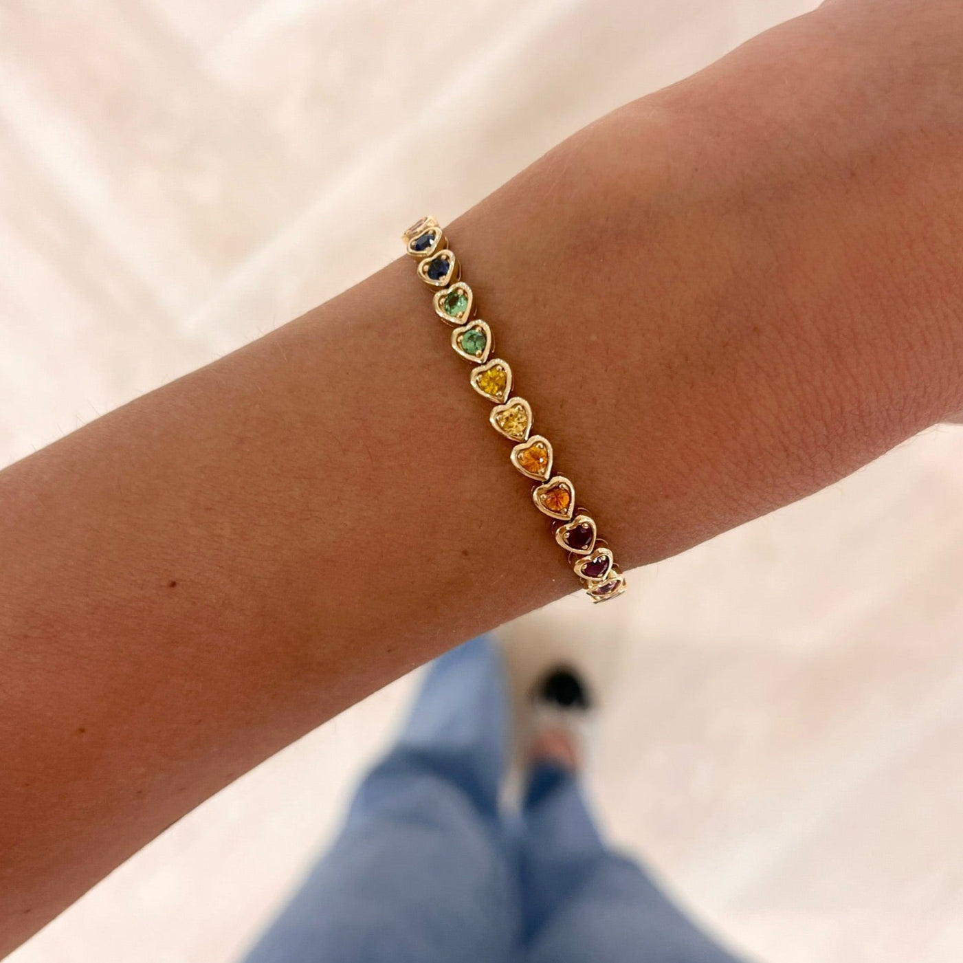 Ryleigh Rainbow Heart Adjustable Tennis Bracelet 3.19 ctw – RWFJ