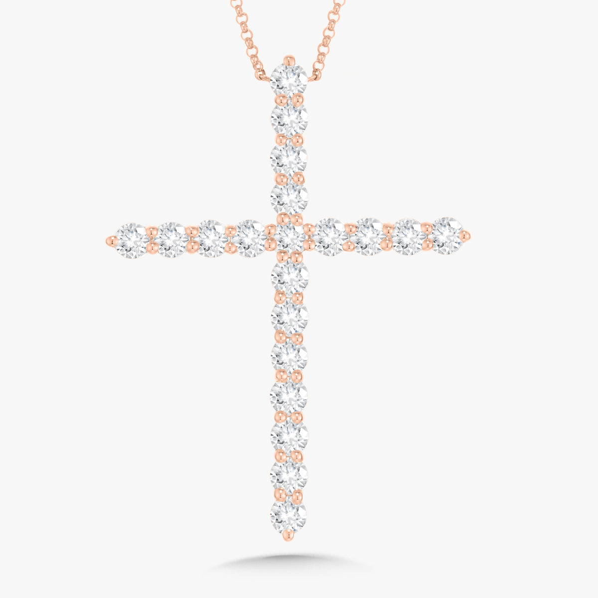 Gracie Scalloped Diamond Cross Necklace 3.20 ctw