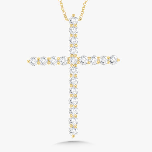 Gracie Scalloped Diamond Cross Necklace 2.56 ctw