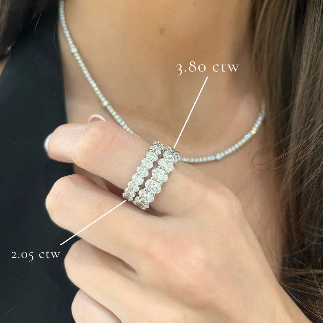 Scalloped oval 2.05 ctw and 3.8ctw