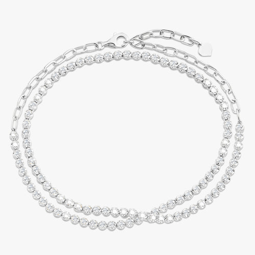 The Scottie Multi-Way Diamond Tennis Bracelet & Tennis Choker Necklace 2 ctw