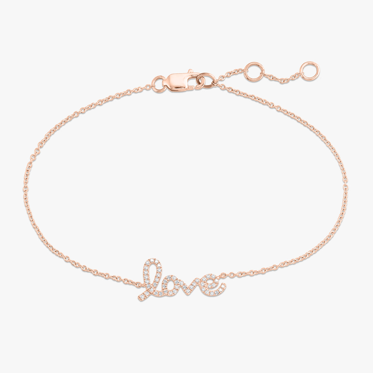 Script Love Diamond Heart Bracelet