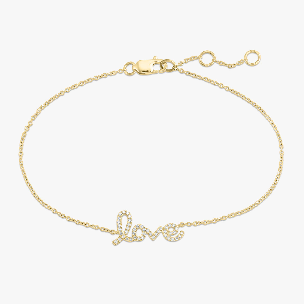 Script Love Diamond Heart Bracelet