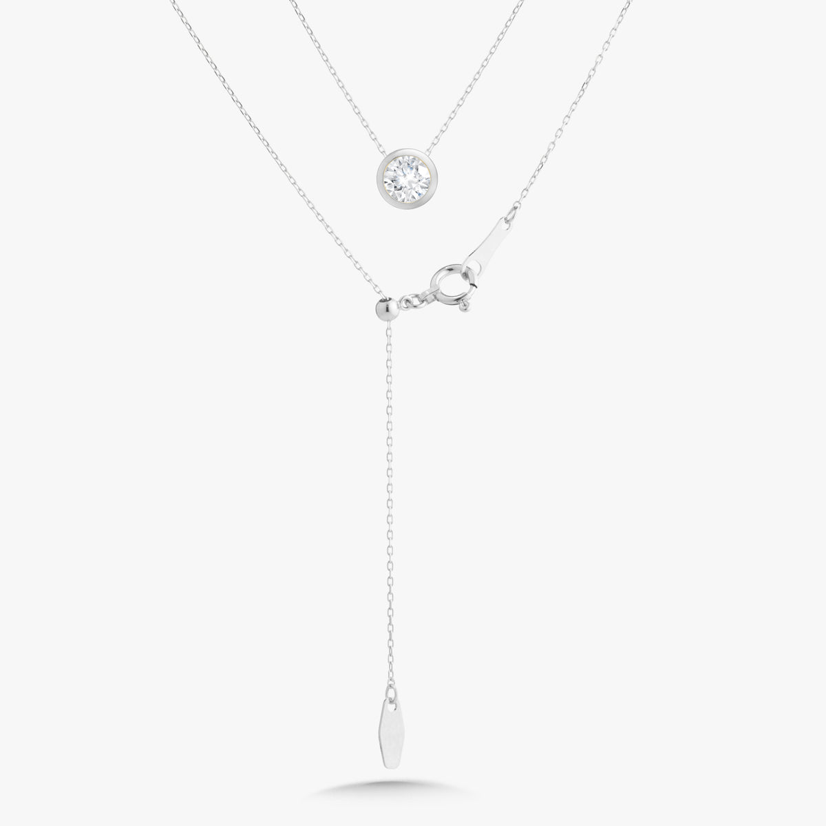 Single Diamond Bezel Necklace