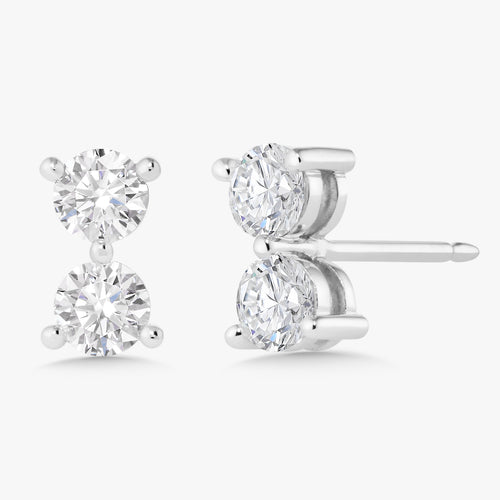Sisk Two Stone Stud Earrings