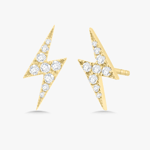 Skyler Tiny Lightning Bolt Diamond Stud Earrings