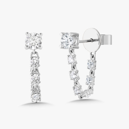 Soho Chain Diamond Stud Earrings 1 ctw