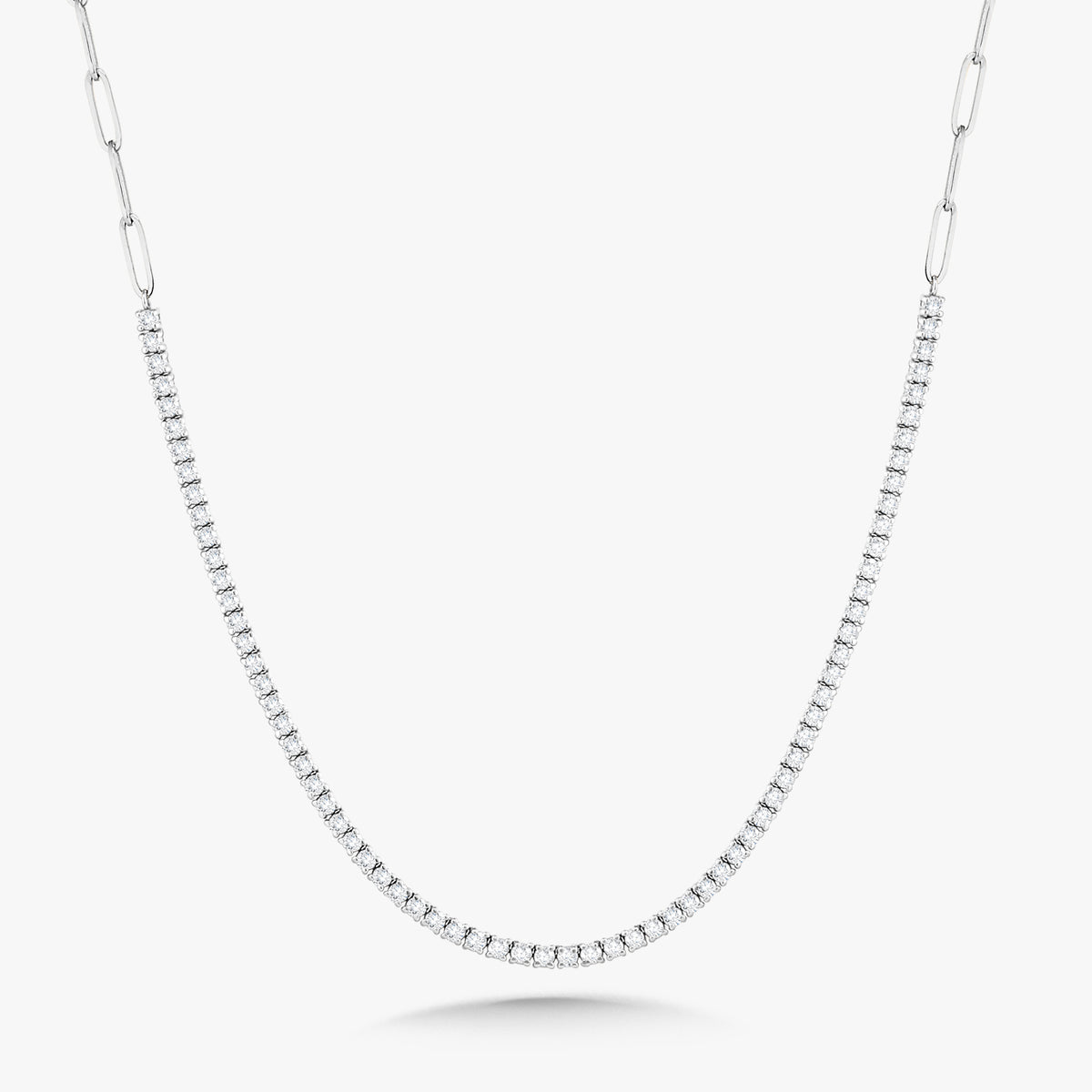 The Southern Diamond Tennis & Paperclip Link Necklace 3 ctw