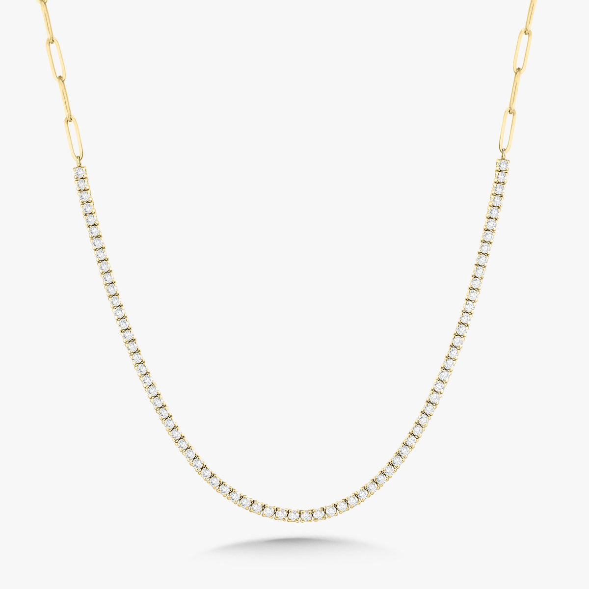 The Southern Diamond Tennis & Paperclip Link Necklace 3 ctw