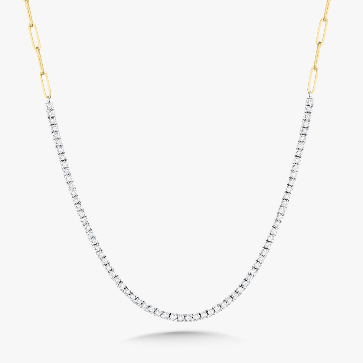 The Southern Diamond Tennis & Paperclip Link Necklace 3 ctw