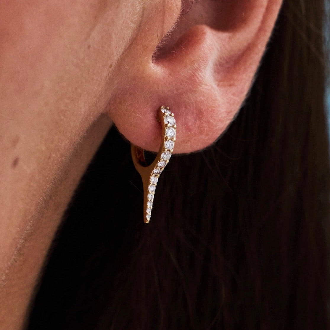 Spike Pointed Huggie Earrings 0.44 ctw
