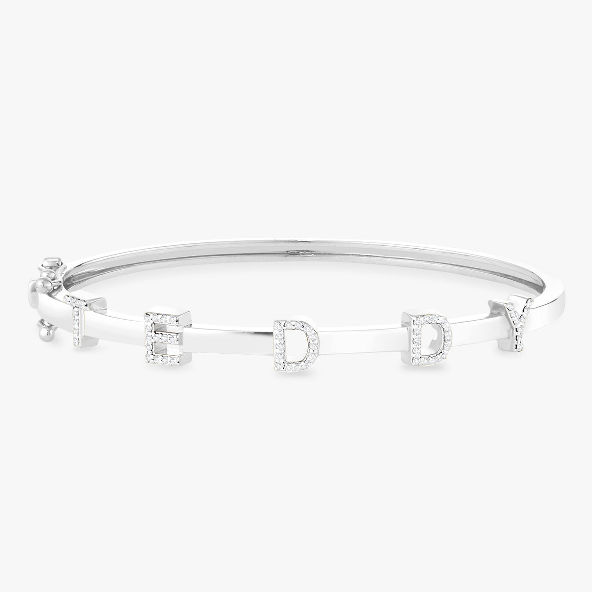 Custom Diamond Name Bangle Bracelet