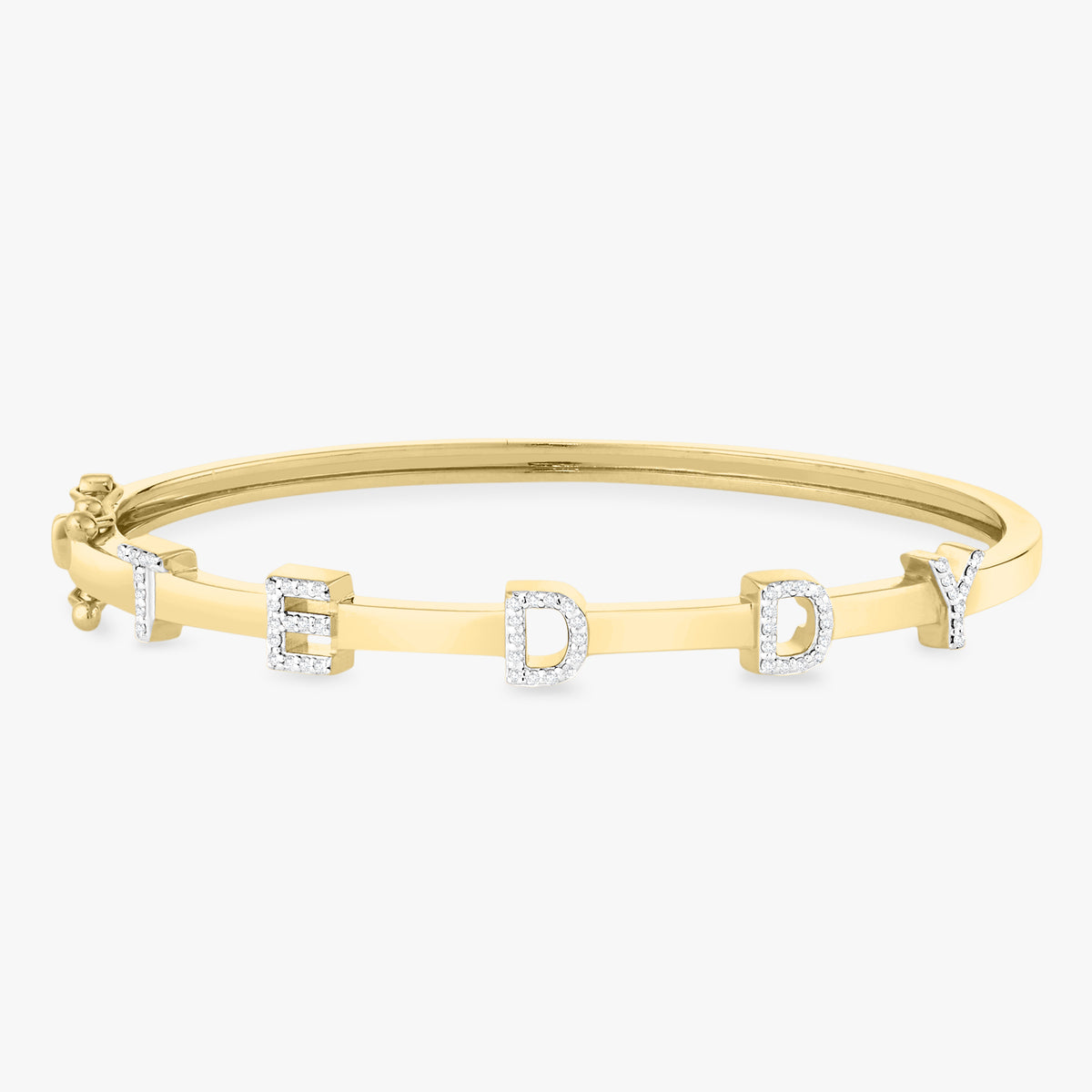 Custom Diamond Name Bangle Bracelet