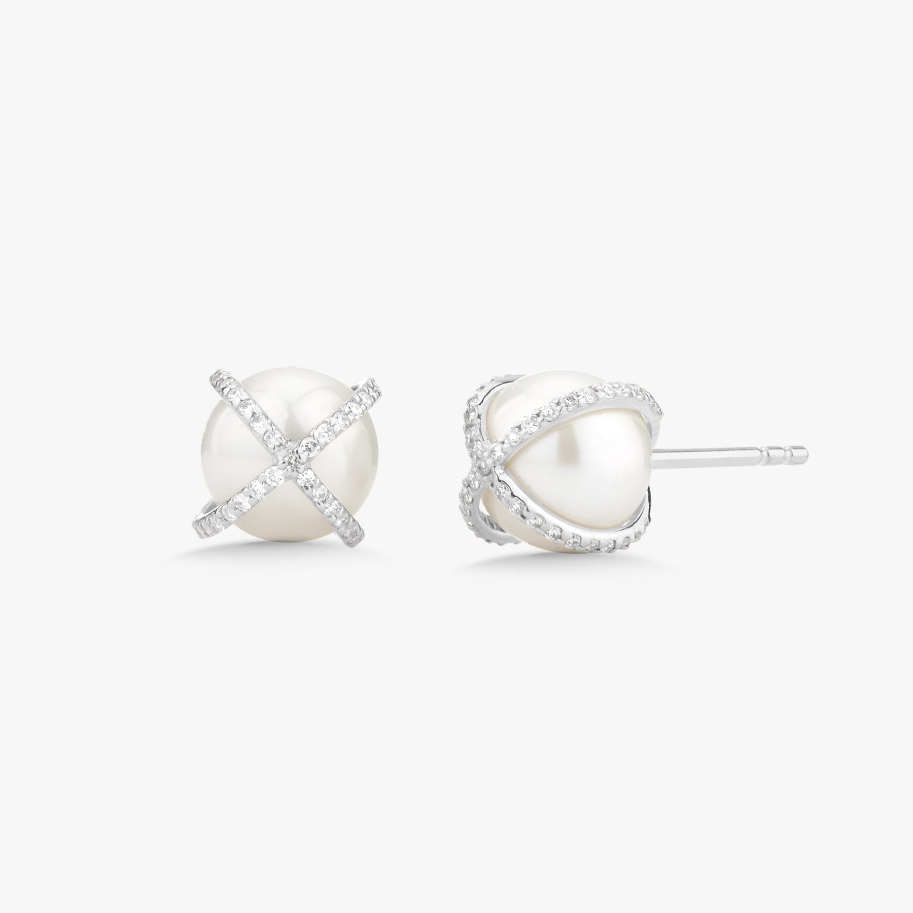 Factory 14k Caged Pearl Earrings