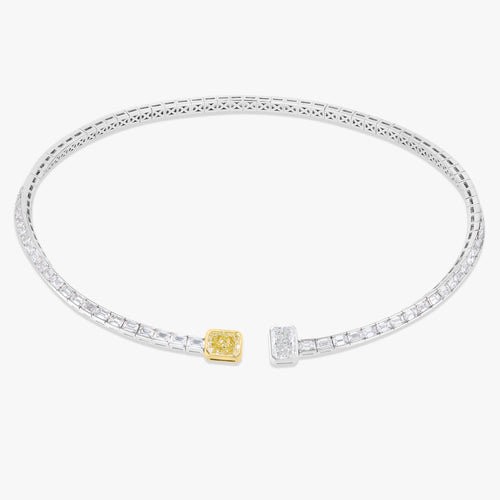 Talia Fancy Yellow Radiant Necklace Cuff 20.37 ctw