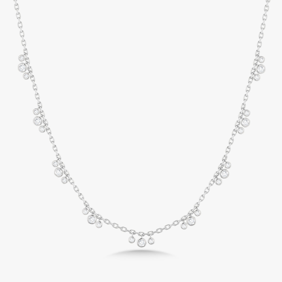 Tashi Cluster Bezeled Diamond Dangle Necklace 1.38 ctw