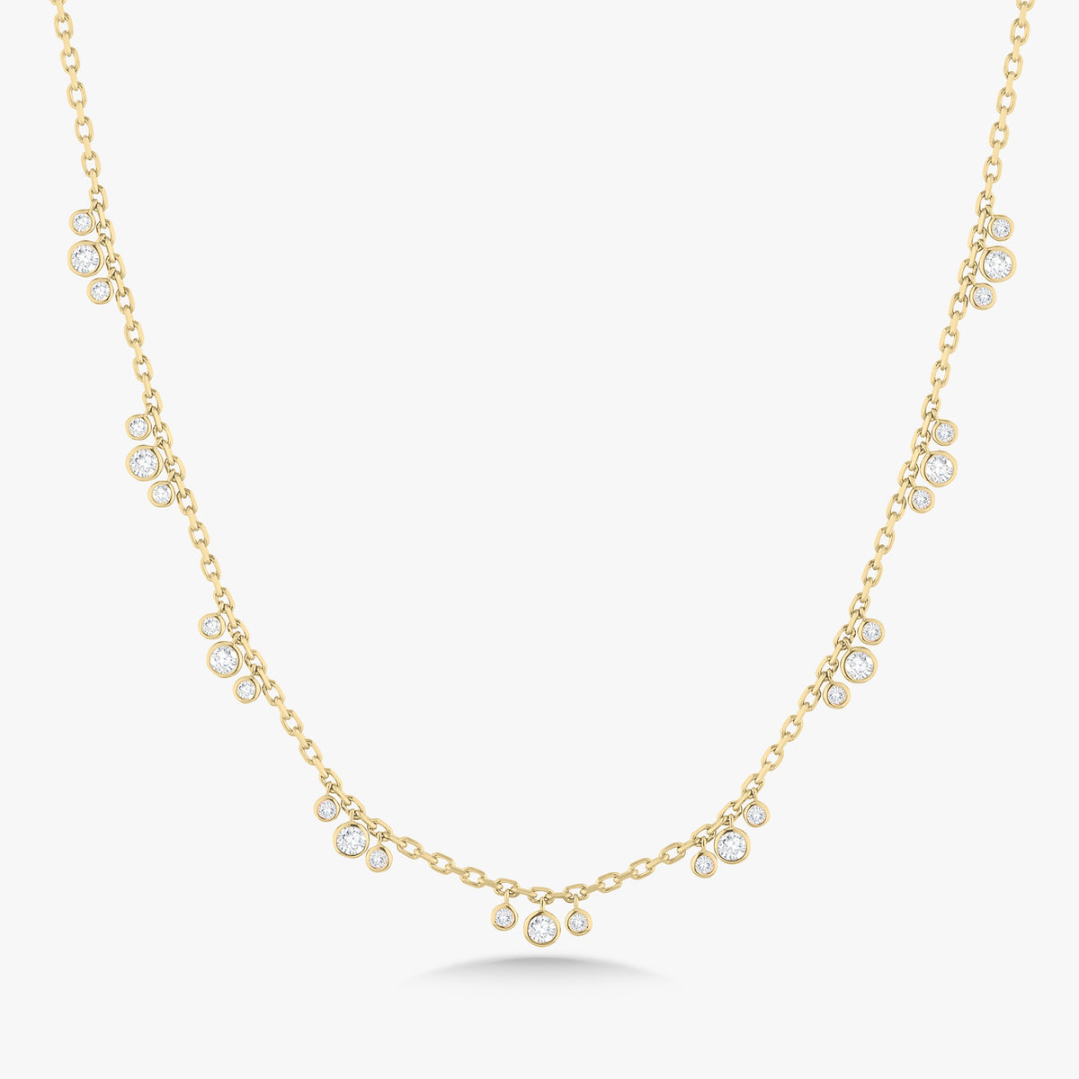 Tashi Cluster Bezeled Diamond Dangle Necklace 1.38 ctw