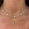"Five of Hearts" Pave Diamond Tennis Necklace 2.42 ctw, Tate Turquoise Horseshoe Necklace