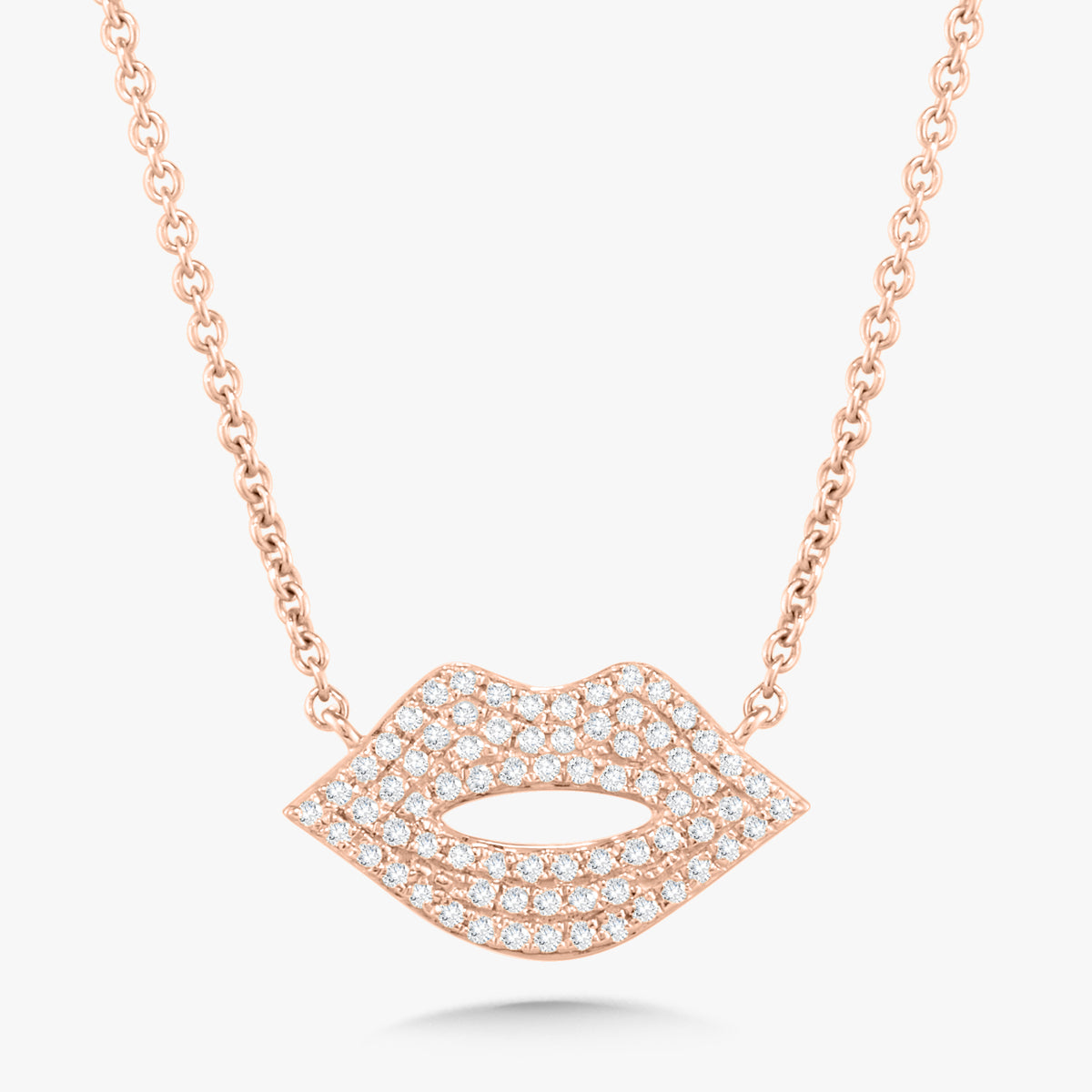 Taylynn Pave Diamond Lips Necklace