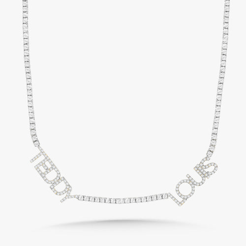 Custom Handwritten Diamond Name Tennis Necklace