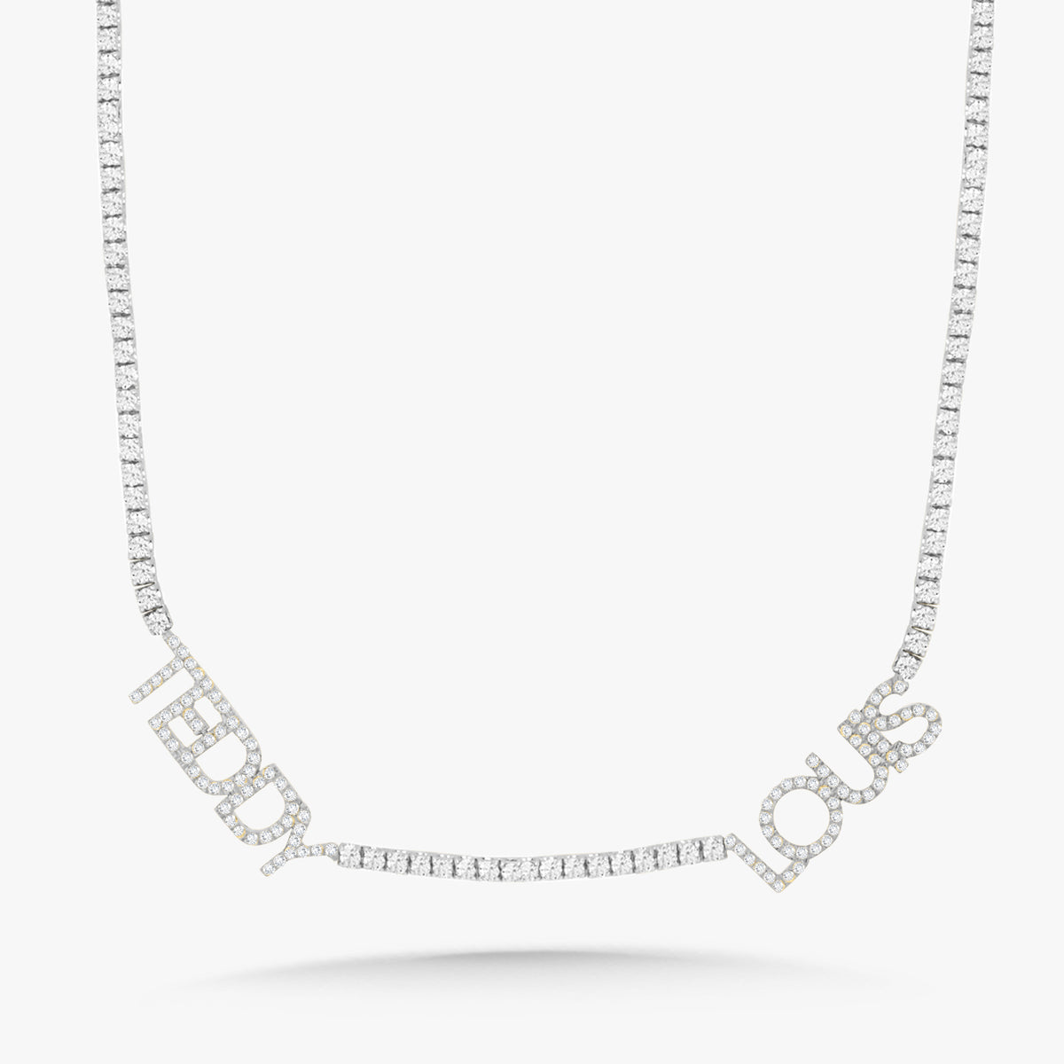Custom Handwritten Diamond Name Tennis Necklace