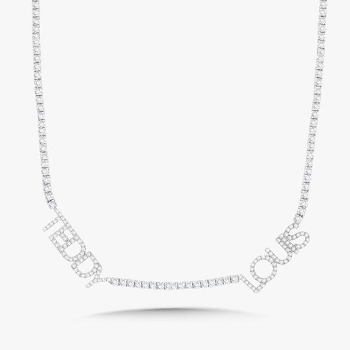 Custom Handwritten Diamond Name Tennis Necklace
