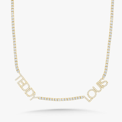 Custom Handwritten Diamond Name Tennis Necklace