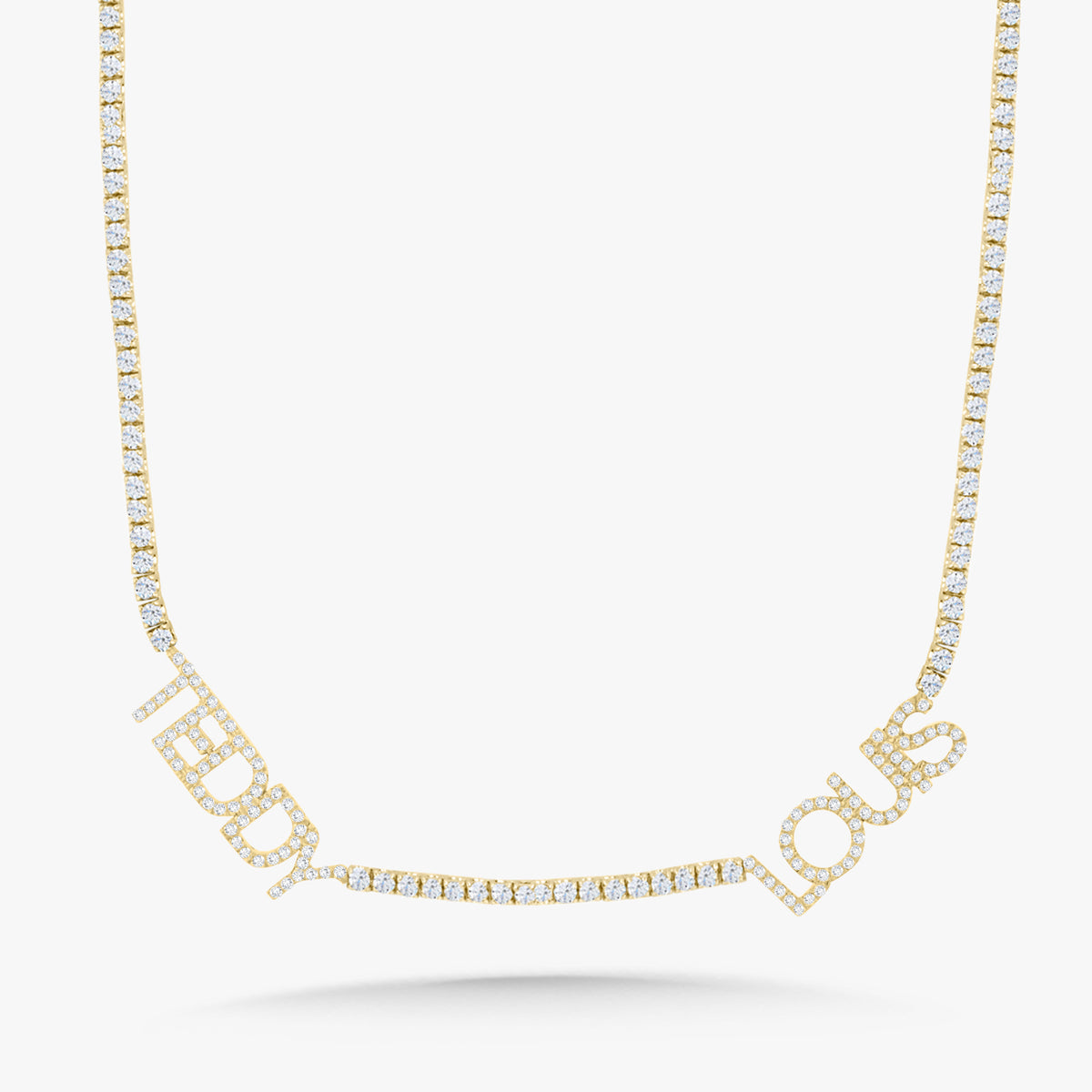 Custom Handwritten Diamond Name Tennis Necklace