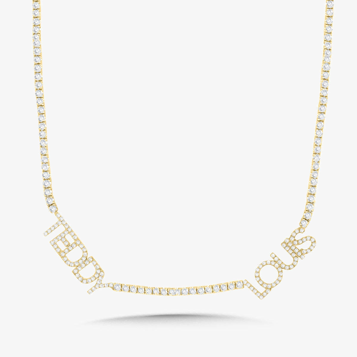 Custom Handwritten Diamond Name Tennis Necklace