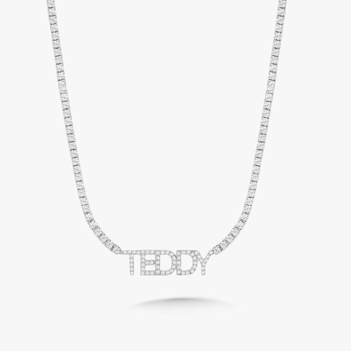 Custom Handwritten Diamond Name Tennis Necklace