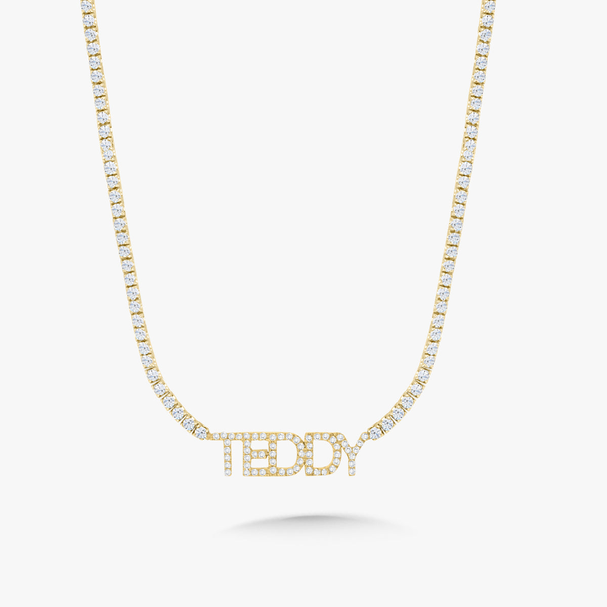 Custom Handwritten Diamond Name Tennis Necklace