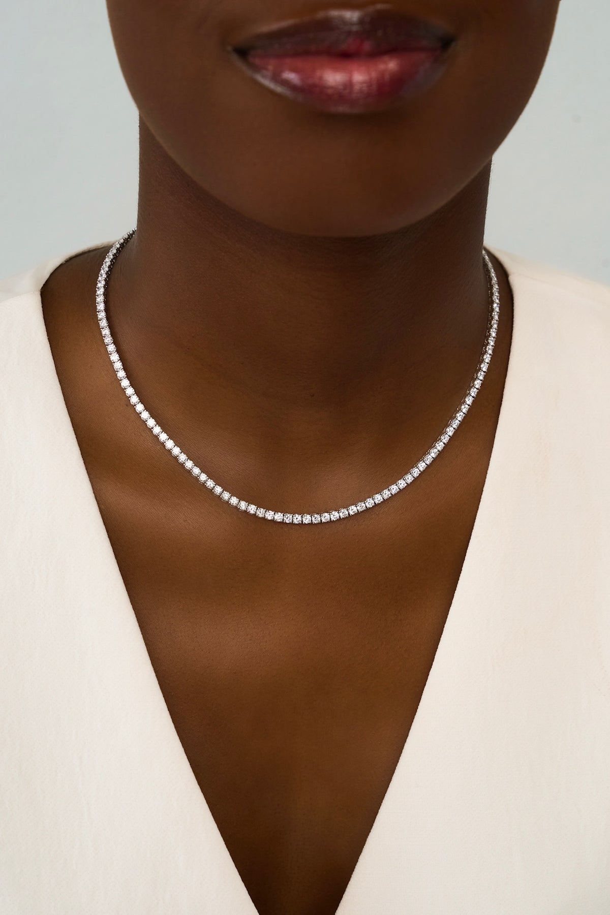 Lab Grown Diamond Tennis Necklace 10 ctw – RWFJ - Main Image