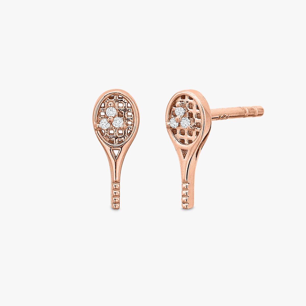 30 Love Diamond Tennis Racquet Stud Earrings