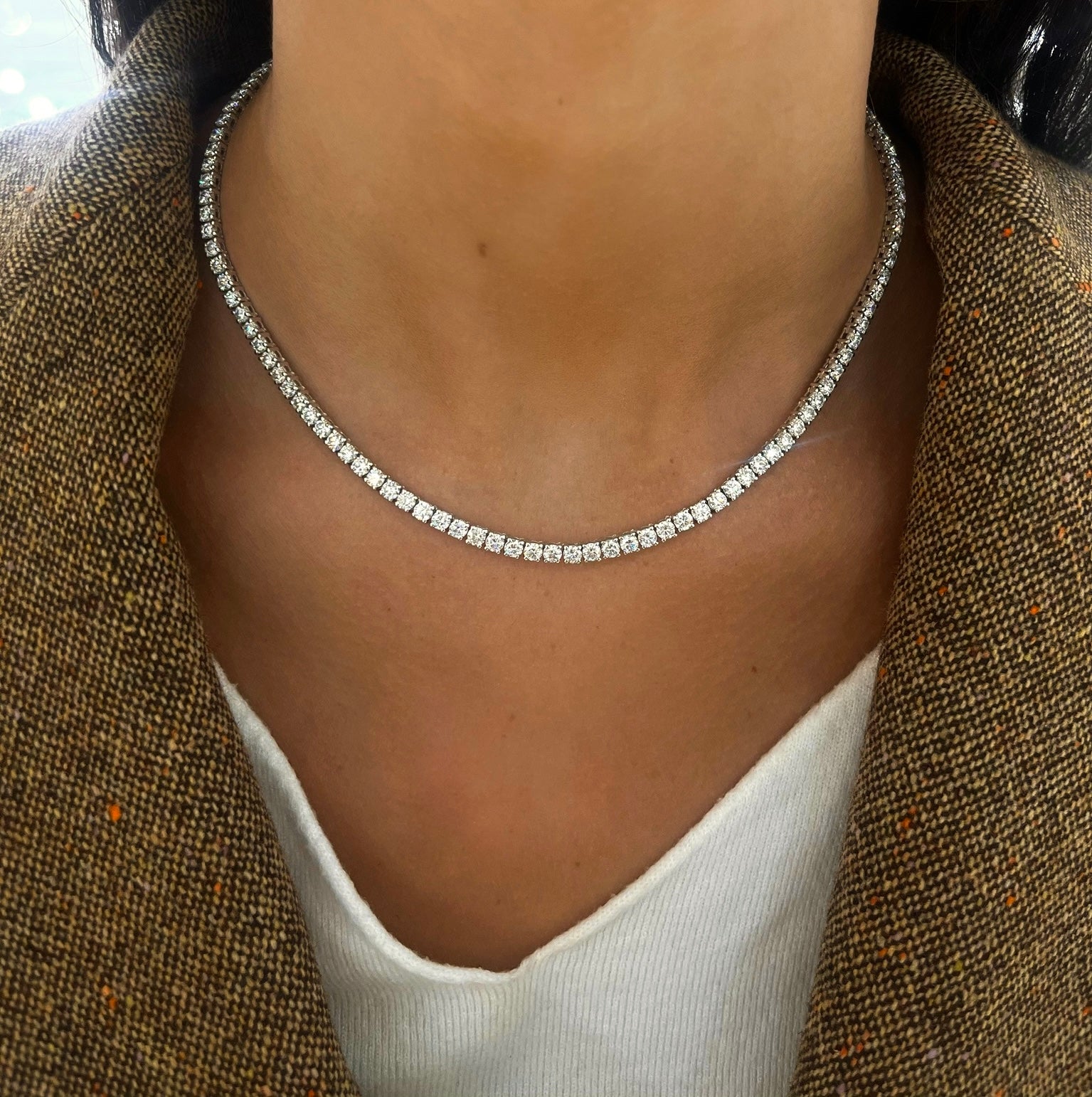 Lab Grown Diamond Tennis Necklace 15 ctw (Emily's choice) – RWFJ