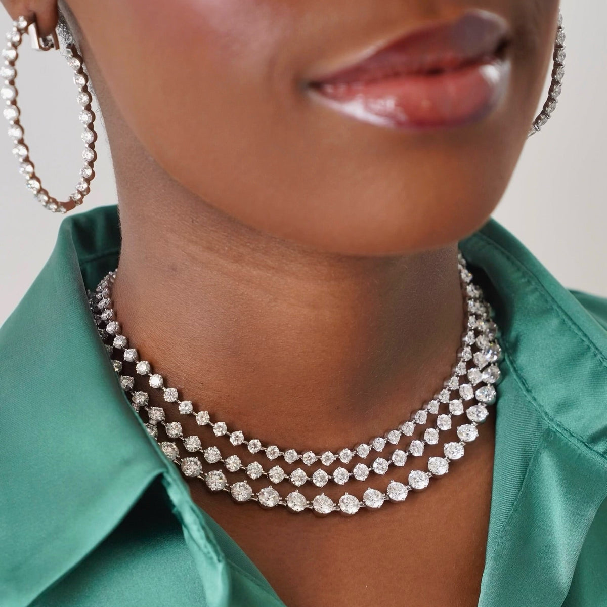 The Charlie Cloud® Multi-Way Floating Diamond Choker & Tennis Bracelet 12.24 ctw, mamas Charlie Cloud®, 1ct each diamond Charlie Cloud® 
  