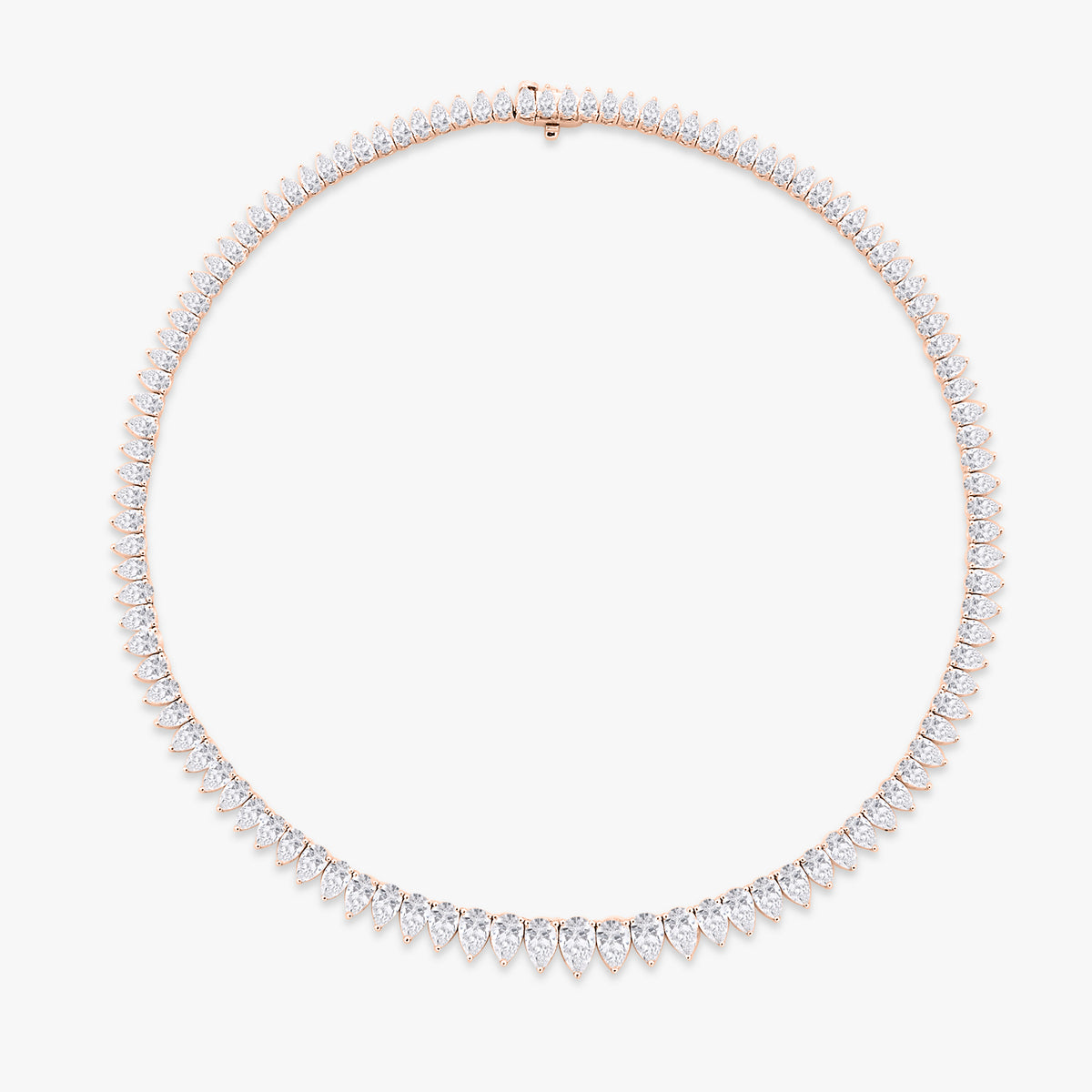 The Greer Graduated Pear Edge Tennis Necklace 31.83 ctw