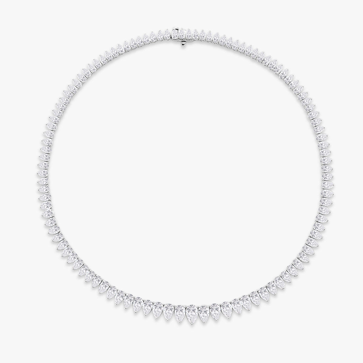 The Greer Graduated Pear Edge Tennis Necklace 31.83 ctw