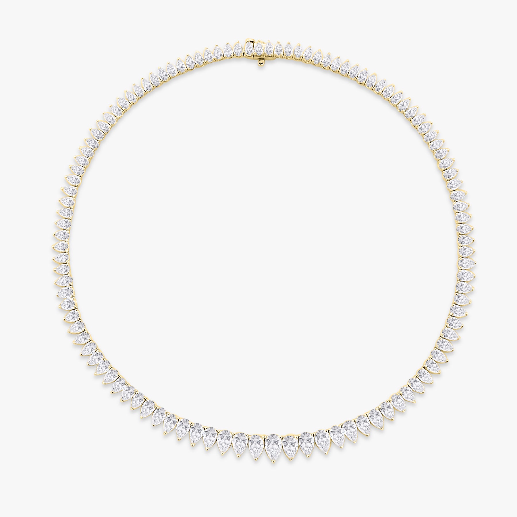 The Greer Graduated Pear Edge Tennis Necklace 31.83 ctw – RWFJ